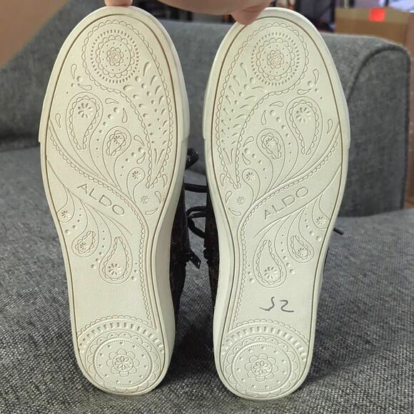 Aldo Leopard Print High Top Fashion Sneakers Shimmer Sparkle Women's Size 8.5 - Picture 6 of 8